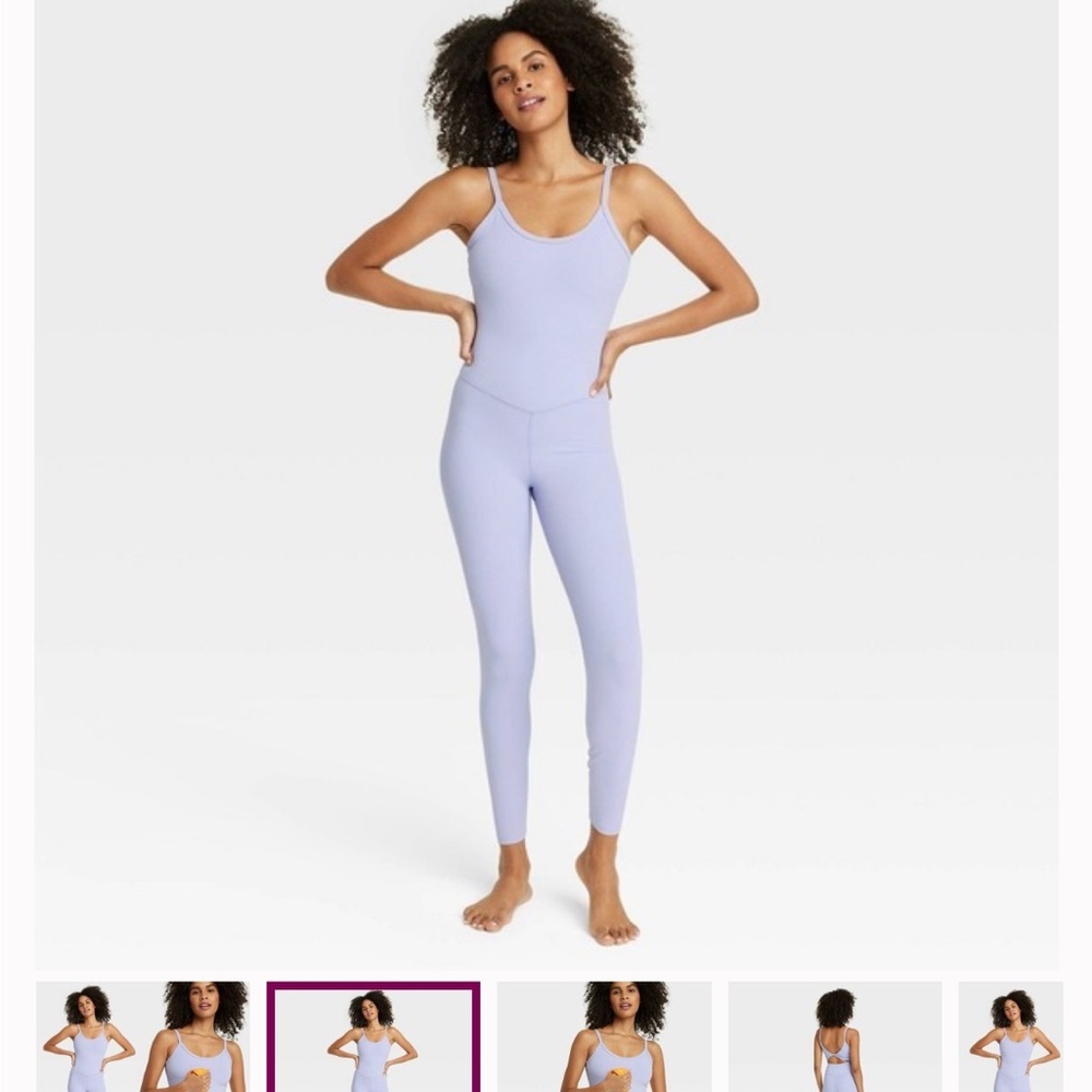 All in Motion set of 2 Ribbed Keyhole Jumpsuits Lavender XS and Black S - Target - Picture 6 of 8